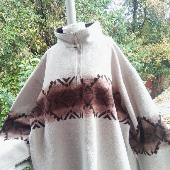 Vintage 90s Aztec Southwestern Pullover Fleece - Picture 6 of 8